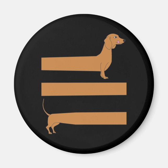 Aimant Très long Dachshund drôle (Devant)