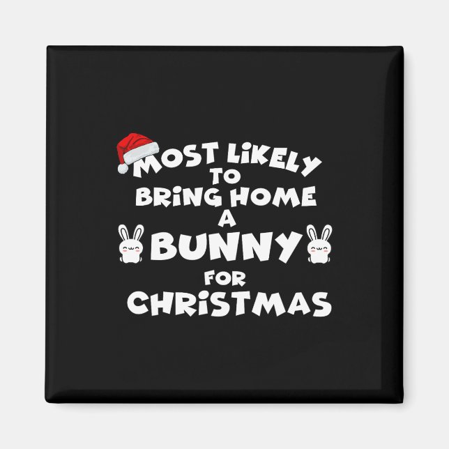 Aimant Très Probable D'Apporter Bunny Noël Drôle La plupa (Devant)