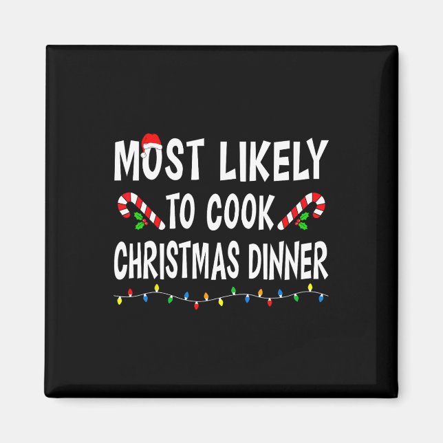 Aimant Très Probable De Cuisiner Le Dîner De Noël Famille (Devant)