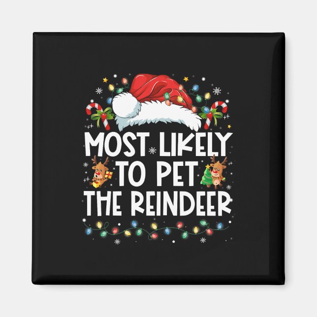 Aimant Très Probable De Pet Le Rinder Drôle Noël (Devant)