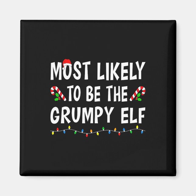 Aimant Très Probable D'Être L'Elf Grumpy Xmas Famille Drô (Devant)
