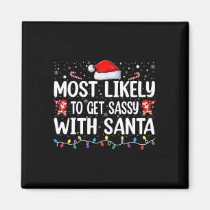 Aimant Très Probable D'Être Sy Avec Père Noël Funny Noël 