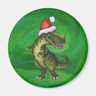 Aimant TRex à Santa Hat sur Green
