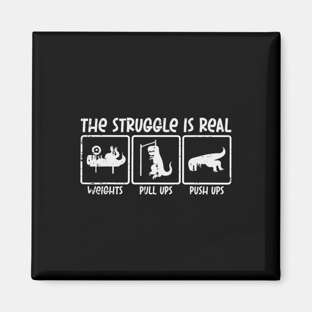 Aimant Trex Dino Struggle Est Véritable Poids Gym Entraîn (Devant)