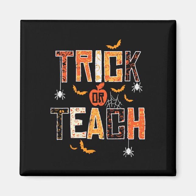 Aimant Tri Ou Enseigner Retro Halloween Enseignantes Femm (Devant)