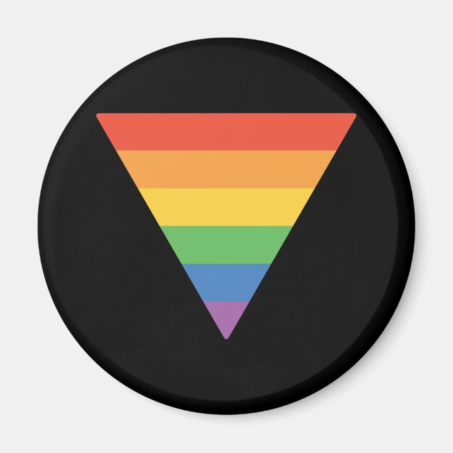 Aimant Triangle arc-en-ciel gay pride (Devant)