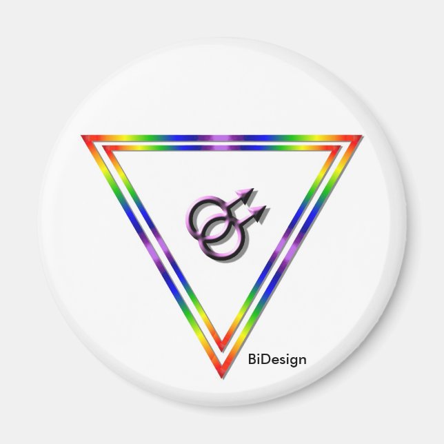 Aimant Triangle arc-en-ciel Homme/Homme (Devant)