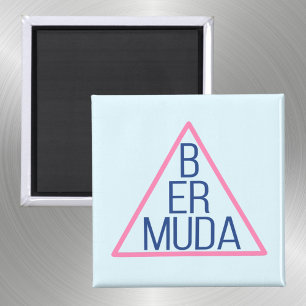 Aimant Triangle Bermudes avec texte moderne à l'intérieur