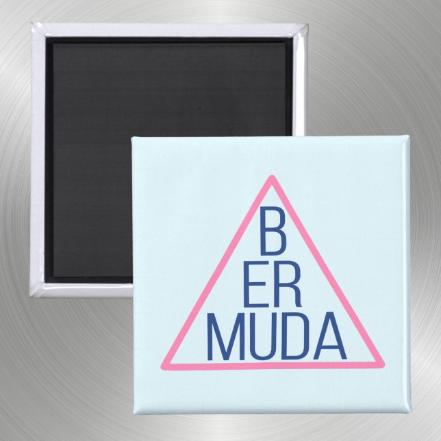 Aimant Triangle Bermudes avec texte moderne à l'intérieur (Créateur téléchargé)
