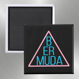 Aimant Triangle Bermudes avec texte moderne à l'intérieur