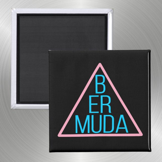 Aimant Triangle Bermudes avec texte moderne à l'intérieur (Créateur téléchargé)