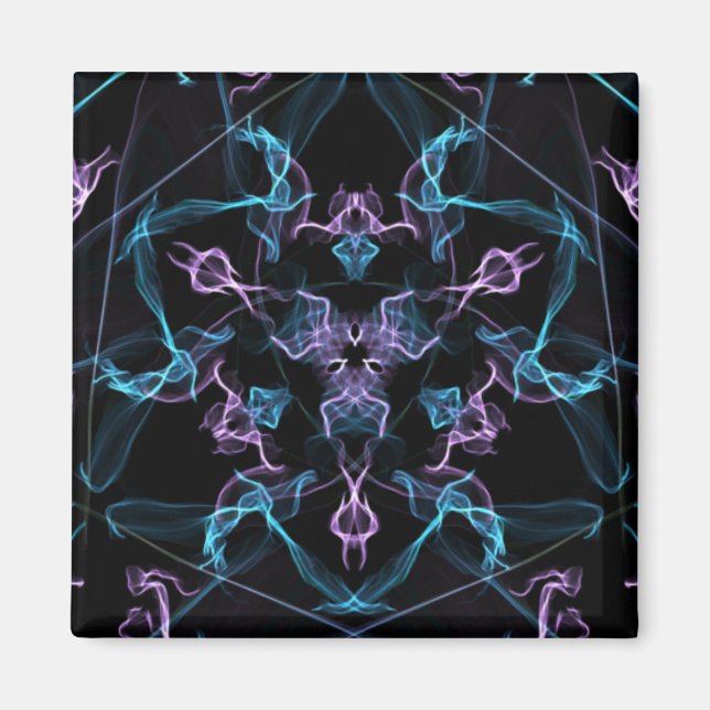 Aimant Triangle bleu et violet Mandala (Devant)