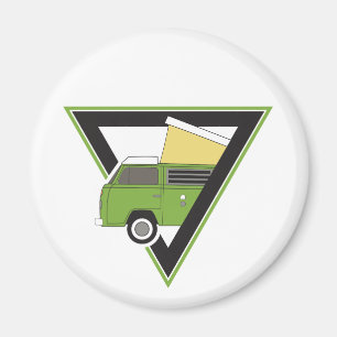 Aimant triangle classique camper vert camper van