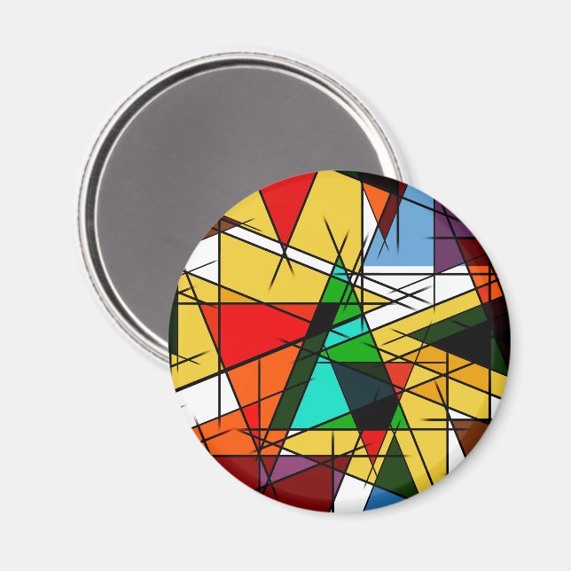 Aimant Triangle Coloré Géométrique Moderne (Recto/Verso)