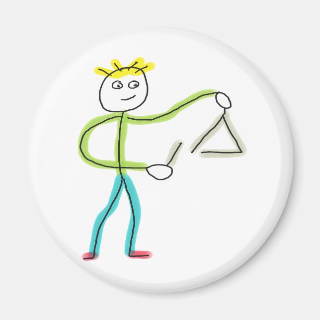 Aimant Triangle Joueur Stickman (Devant)