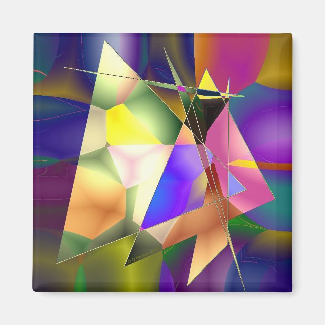 Aimant Triangles Abstraits (Devant)