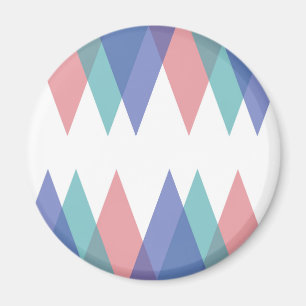 Aimant Triangles bleu et corail