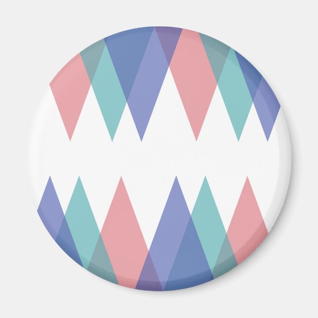 Aimant Triangles bleu et corail (Devant)