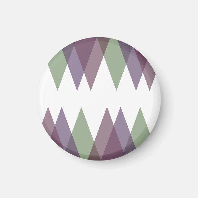 Aimant Triangles mauve et vert (Devant)