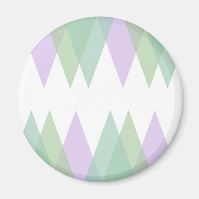 Aimant Triangles vert et lilas (Devant)