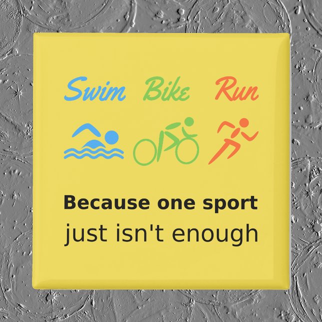Aimant Triathlon nage vélo course devis sports (Créateur téléchargé)