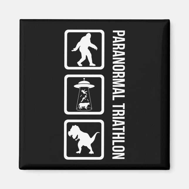 Aimant Triathlon paranormal - Cryptozoologie amusante (Devant)