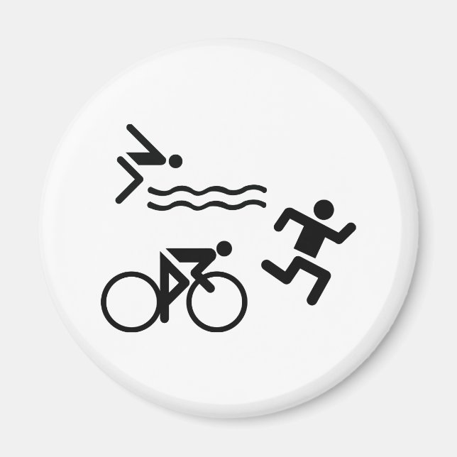 Aimant Triatholon - course à vélo nage (Devant)