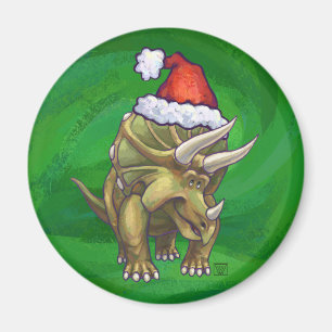 Aimant Tricératops vert Noël