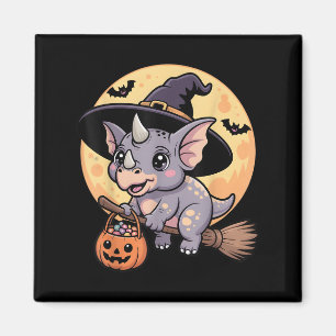 Aimant Tricératops Witch Casquette Citrouille Halloween C
