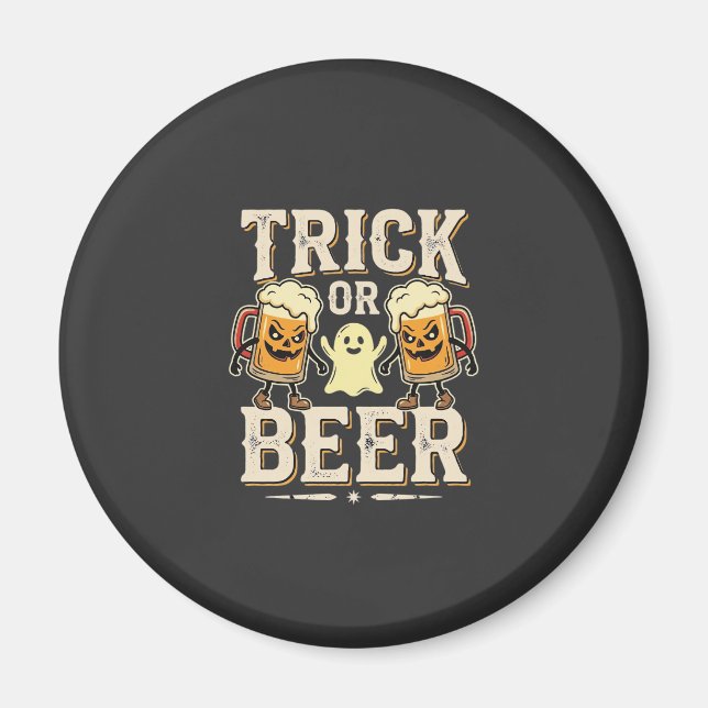 Aimant Trick or Beer Halloween Beer Design_1 (Devant)