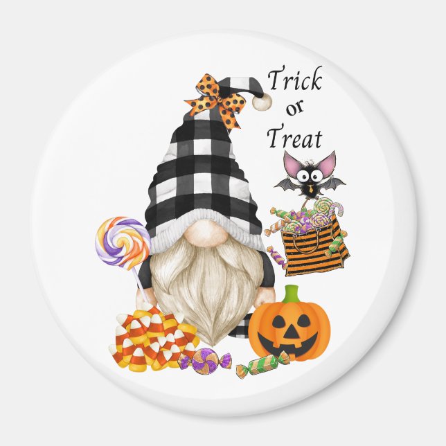 Aimant Trick or Treat Halloween Gnome (Devant)