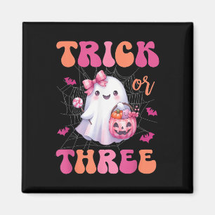 Aimant Tricot Ou Trois Halloween Fantôme De 3 Ans Birthda