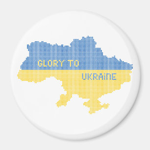 Aimant Tricot Ukraine texte de la carte d'Etat Gloire à l