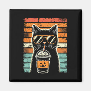 Aimant Tricoter Ou Traiter Chat Noir Hipster Funny Hallow