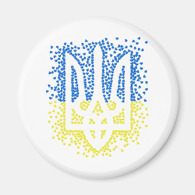 Aimant Trident de l'emblème ukrainien tryzub dispersant l (Devant)