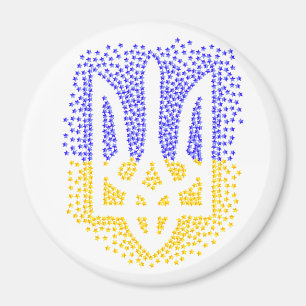 Aimant Trident heraldique ukrainien tryzub étoiles disper