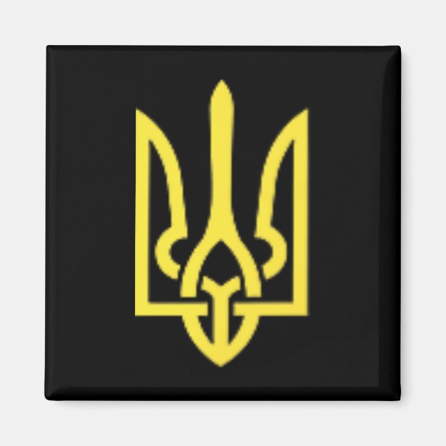Aimant Trident ukrainien - Symbole ukrainien Tryzub (Devant)
