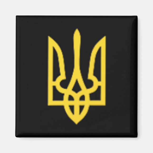 Aimant Trident ukrainien - Symbole ukrainien Tryzub (Devant)