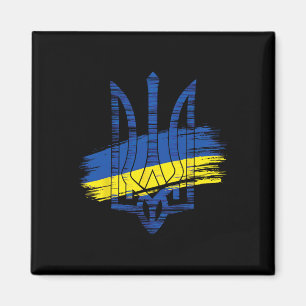 Aimant Tridentée du drapeau de l'Ukraine Patriotique Héri