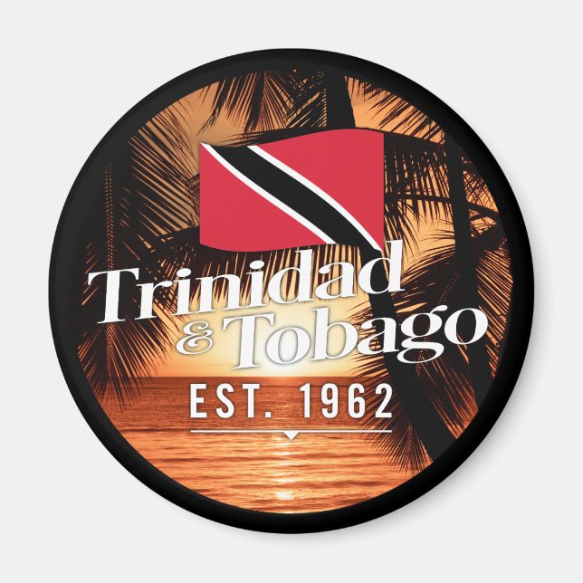 Aimant "Trinidad & Tobago Est. Coucher De Soleil De 1962  (Devant)