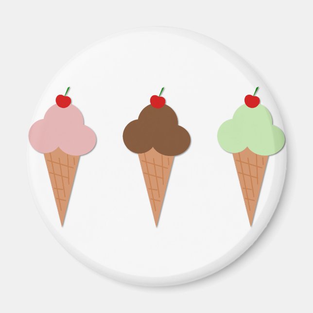 Aimant Trio de crème glacée (Devant)