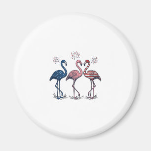 Aimant Trio de flamants patriotiques dessin de gravure vi