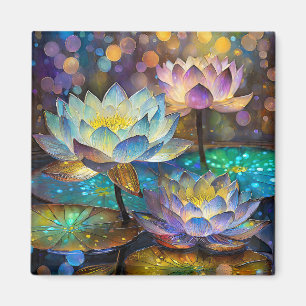 Aimant Trio de fleurs de lotus lumineuses