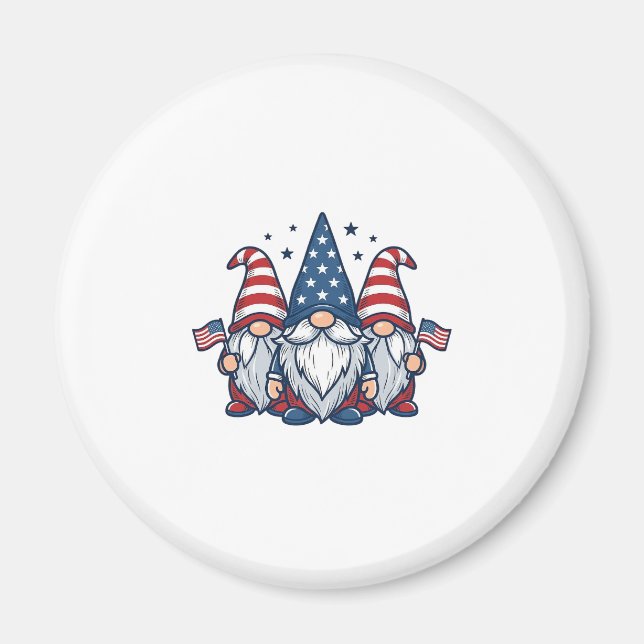 Aimant Trio de gnomes patriotiques dessin vectoriel vinta (Devant)