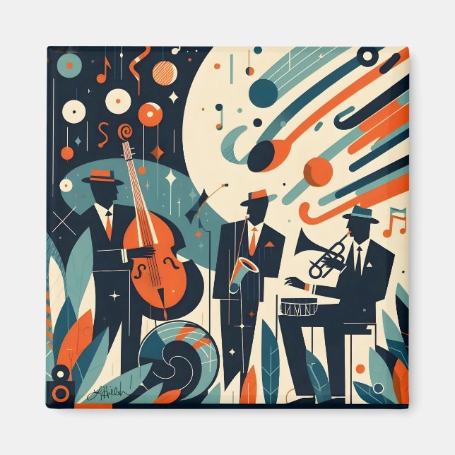 Aimant Trio d'ère du Jazz Moderne du Milieu du Siècle (Devant)