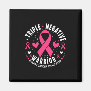 Aimant Triple guerrier négatif Coeur rose Cancer du sein