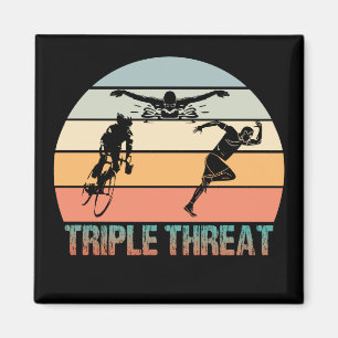 Aimant Triple Menace - Coucher de soleil de triathlon