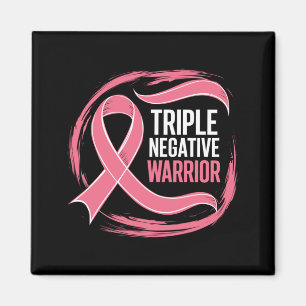 Aimant Triple Negative Warrior Ruban Rose Cancer du Sein