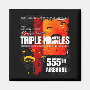 Aimant Triple Nickles 555e bataillon parachutiste Smokeju