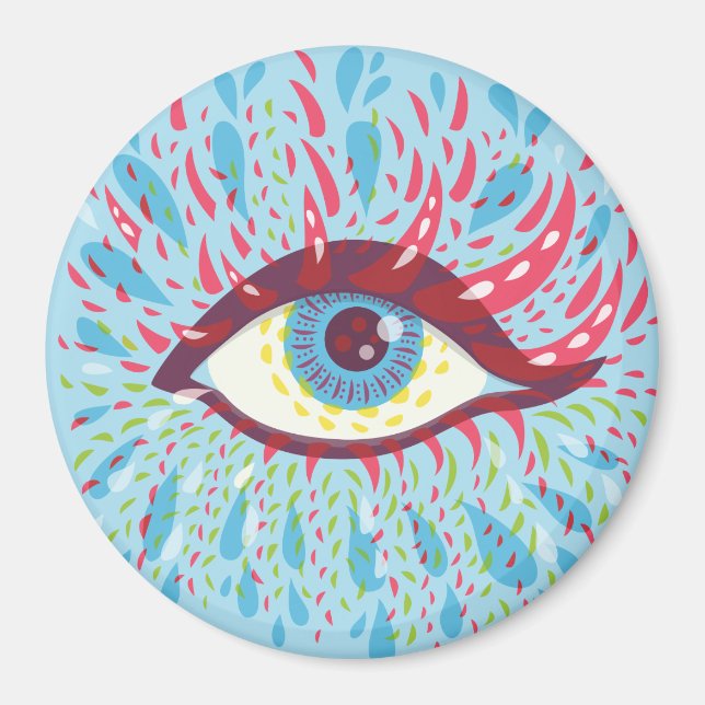 Aimant Trippy Oye Psychedelic Art (Devant)